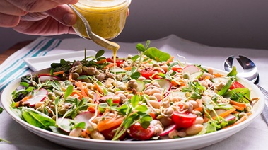 Cannellini, Bean Sprouts and Vegetable Salad